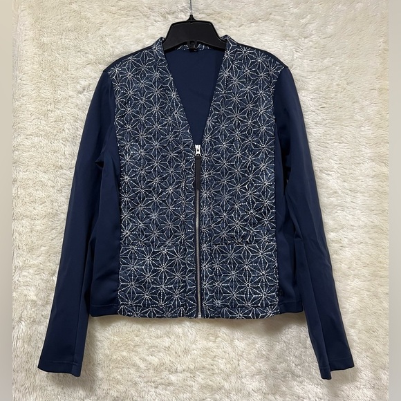 Lululemon Cardigan & Again Exploded Sashiko Star Inkwell Ghost / Inkwell - Picture 5 of 13